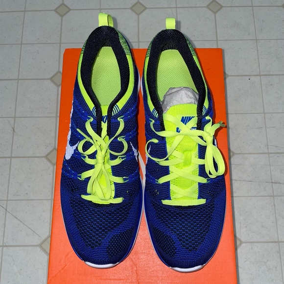 Nike Flyknit Lunar One+ Game Royal/Volt - Size 8.5 Men - Picture 3 of 10